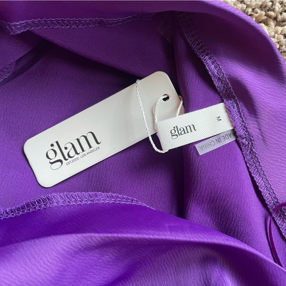 College Game Day Royal Purple One Shoulder Blouse Size Medium - Picture 3 of 6